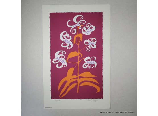 Brett Harper-1975 Consider The Lilies Serigraph 42/250 Pencil Signed  Unframed 20x13'