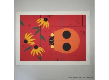 Charley Harper 1968 Ladybug 3/500 Serigraph Pencil Signed 15x20.5' Unframed