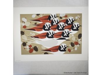 Charley Harper 1982 Terns, Stones And Turnstones 784/1500 Serigraph Pencil Signed 16x22'