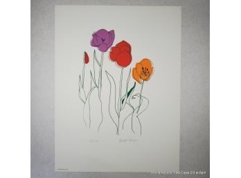 Brett Harper-1976 Tulips Serigraph 42/250 Pencil Signed  Unframed 19.75x15'