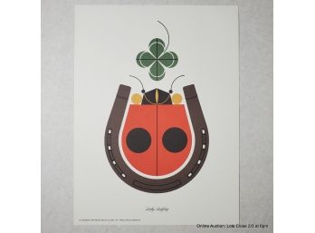 Charley Harper Lucky Ladybug Serigraph 1983