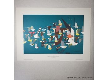 Charley Harper Mystery Of The Missing Migrants Pencil Signed Offset Lithograph 1990 Unframed