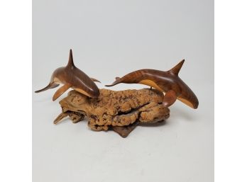 Carved Wood Orcas
