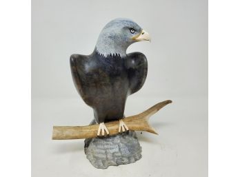 Stone And Antler Carved Eagle 'glen Tingook'