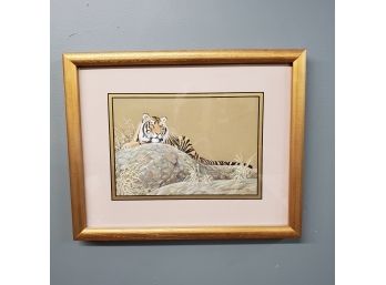 Joan Sharrock, Tiger Lookout (bangel Tiger) Watercolor & Pencil