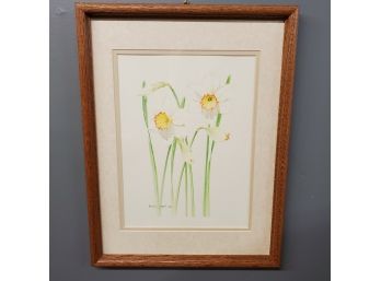 Bruce Corban 1992, Daffodil, Watercolor On Paper