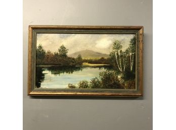 'Reflection Lake' Landscape Oil On Panel By Frank Loftus