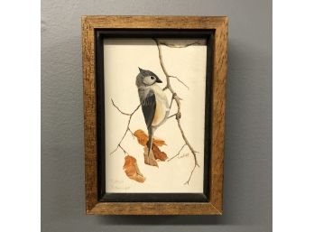 Tufted Titmouse, Pauline Cunliff, Oil On Panel