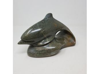 Carved Stone Dolphin Signed 'NcH #443'
