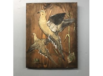 Bro Matthew, Birds Painted On Wood Panel