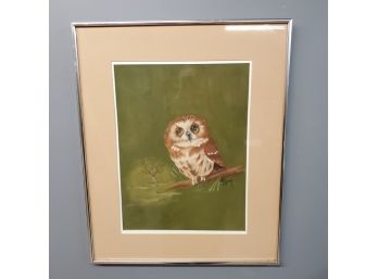 Hal Murray, Owl, Pastel On Paper