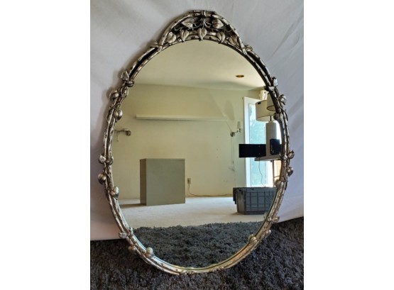 Silver Gilded Mirror With Foliate Frame