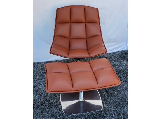 Jehs & Laub For Knoll Studio Pedestal Base Lounge Chair With Matching Ottoman