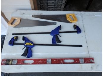 Irwin Clamps, Hand Saws, Level