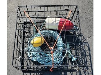 Crab Pot With Buoy, Line, Weights 27' X 27' X 12'