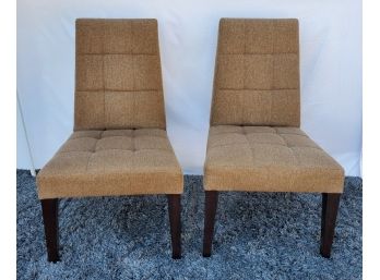 Pair Of Upholstered Modern Dining Side Chairs