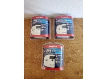 Three First Alert Carbon Monoxide Detectors Plug In With Battery Backup