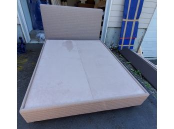 Queen Sized Uphosltered Platform Bed With Headboard And Upholstered Frame