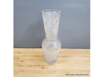 Monumental Cut & Pressed Glass Vase