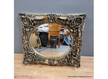 Ornate Metallic Frame Mirror