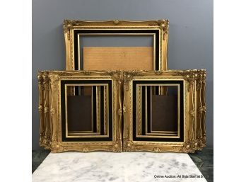 Lot Of 7 Gold And Black Frames