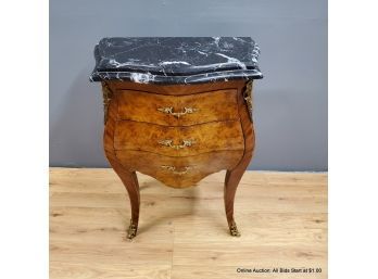 Marble Top Bombe Side Table (1 Of A Pair Available)