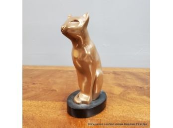 Bronze-look Cat Signed 'DeWitt'