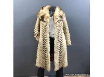 Lined Fur Coat W/ Detachable Bottom