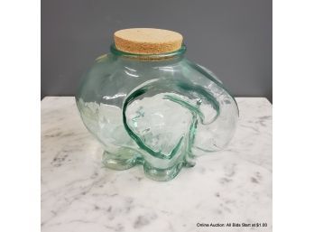 Glass Elephant Jar