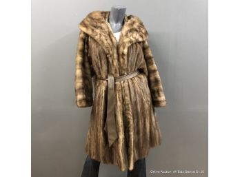 Bonwit Teller Belted Fur Coat