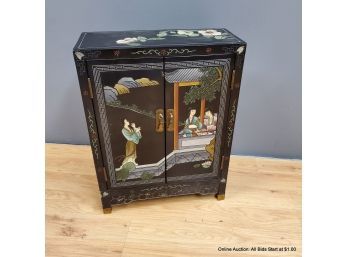 Small Incised And Painted Chinese Cabinet