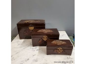 Set Of Wood Nesting Jewelry Boxes