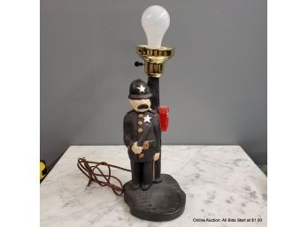 Figural Policeman Table Lamp