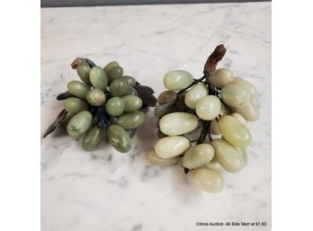 Pair Green Stone Grape Clusters