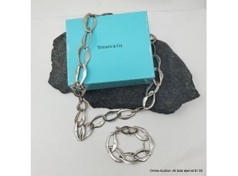 Elsa Peretti Sterling Silver Aegean Necklace And Bracelet Set For Tiffany & Co.