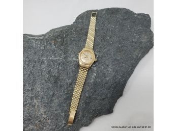 OMEGA 14K Yellow Gold Ladymatic Wristwatch With Date Engraved JKT Working  Total Weight 47 Grams