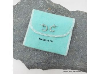 Tiffany And Company Diamond And Platinum Huggie Earrings