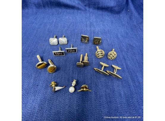 Lot Of Assorted Cuff Links And Pins
