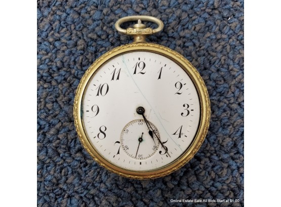 Open Faced Pocket Watch In Supreme I.W.C. Co. Case Serial Number 7801547