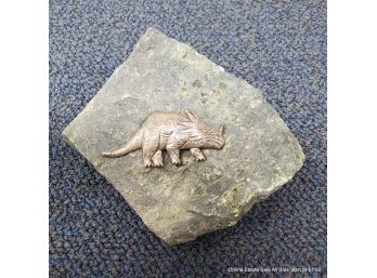 Sterling Silver Triceratops Brooch 9 Grams