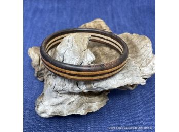 Two-tone Wood Inlay Round Bracelet