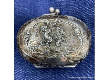 Unmarked Silver Vintage Ornate Coin Purse