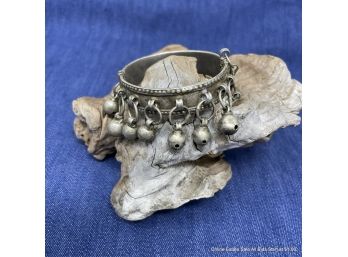 Small Hinged Metal Bracelet With Bells