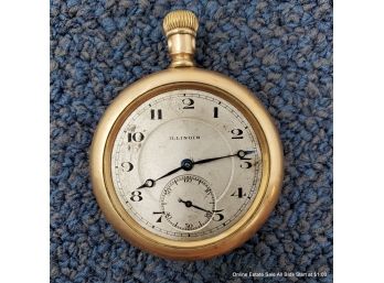 Illinois Watch Co. Gold Plated Pocket Watch