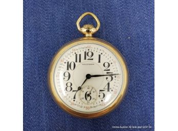Waltham 10k Gold-filled Open Faced Lever-set Pocket Watch 23 Jewels