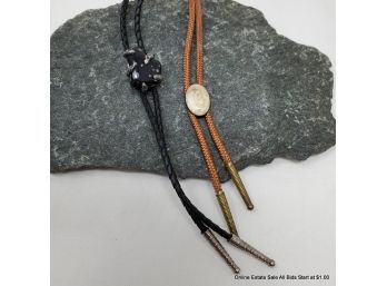 Two Natural Stone Bolo Ties