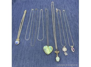 Lot Of Seven (7) Necklaces And A Magnetic Closure Bracelet