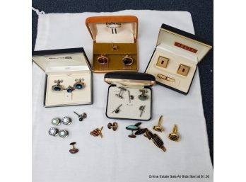 Lot Of Vintage Cufflinks And Tie Tacks