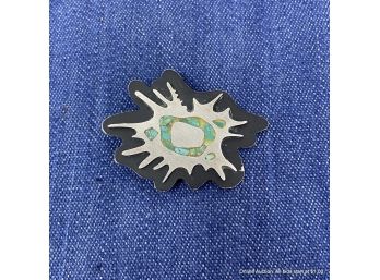 Taxco Sterling Silver Pin/Brooch Inlaid With Stone