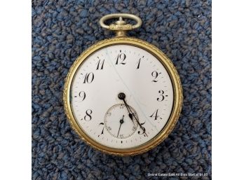 Open Faced Pocket Watch In Supreme I.W.C. Co. Case Serial Number 7801547